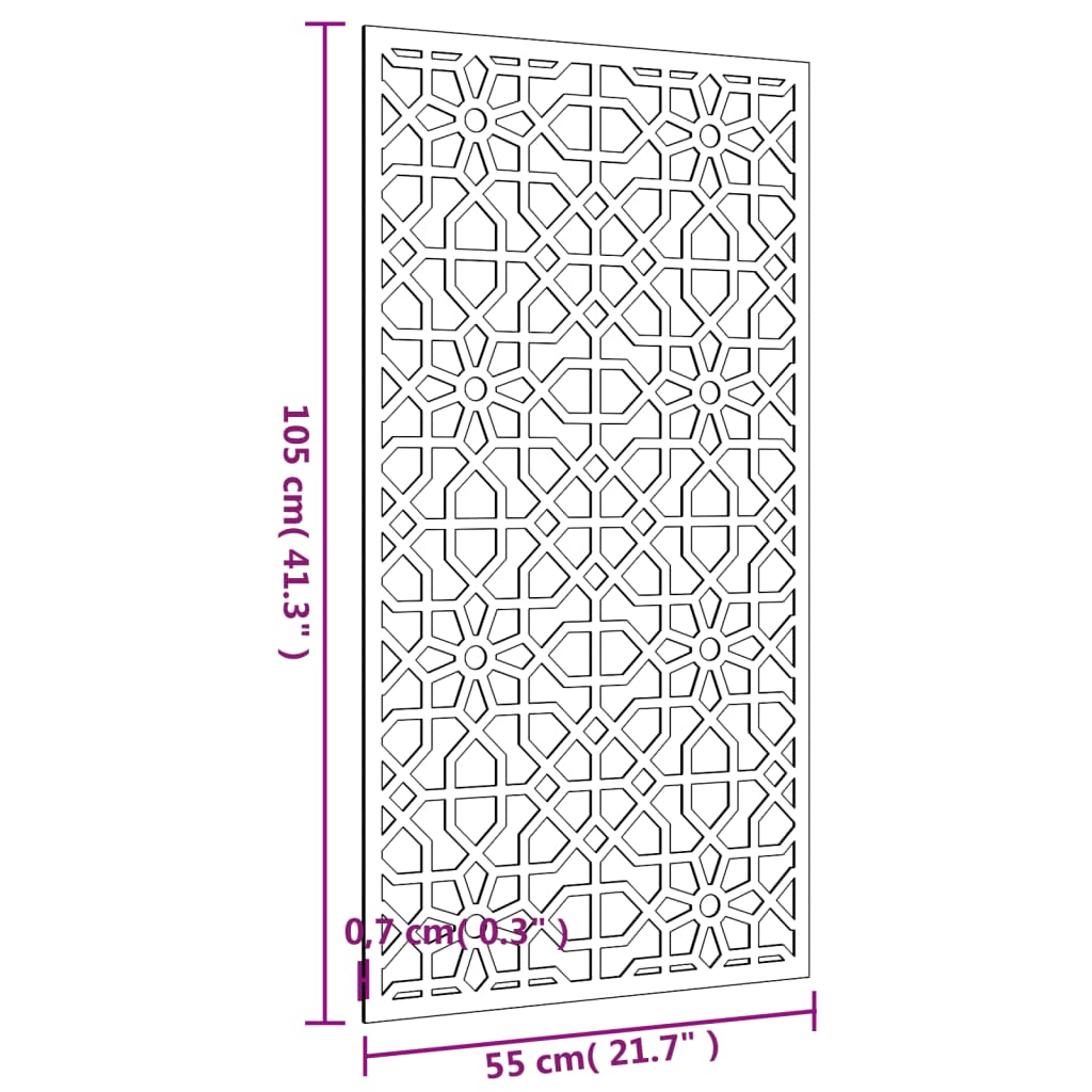 Garden Wall Decoration 105x55 cm Corten Steel Moorish Design
