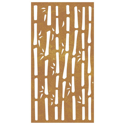 Garden Wall Decoration 105x55 cm Corten Steel Bamboo Design