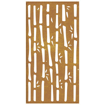 Garden Wall Decoration 105x55 cm Corten Steel Bamboo Design