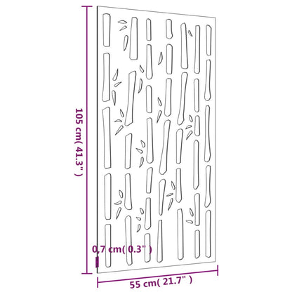 Garden Wall Decoration 105x55 cm Corten Steel Bamboo Design