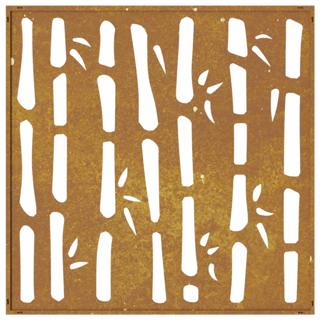 Garden Wall Decoration 55x55 cm Corten Steel Bamboo Design