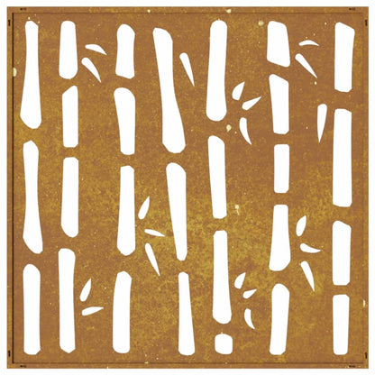 Garden Wall Decoration 55x55 cm Corten Steel Bamboo Design