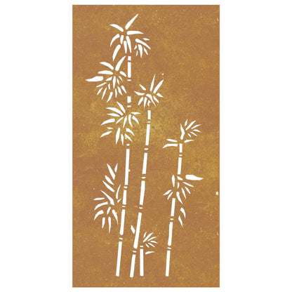 Garden Wall Decoration 105x55 cm Corten Steel Bamboo Design