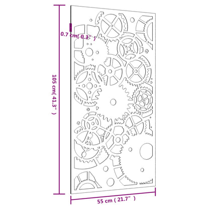 Garden Wall Decoration 105x55 cm Corten Steel Gear Wheel Design