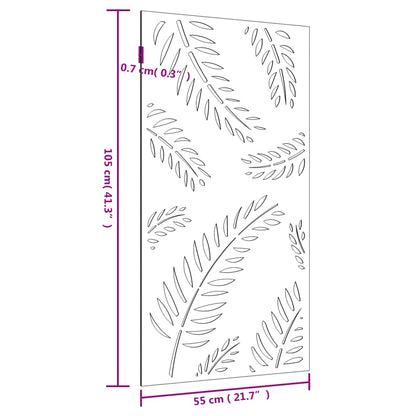 Garden Wall Decoration 105x55 cm Corten Steel Leaf Design