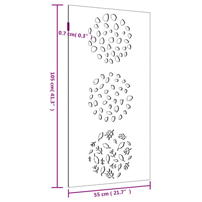 Garden Wall Decoration 105x55 cm Corten Steel Leaf Design