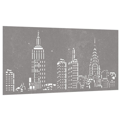Garden Wall Decoration 105x55 cm Corten Steel Skyline Design