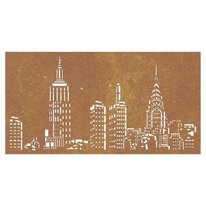 Garden Wall Decoration 105x55 cm Corten Steel Skyline Design