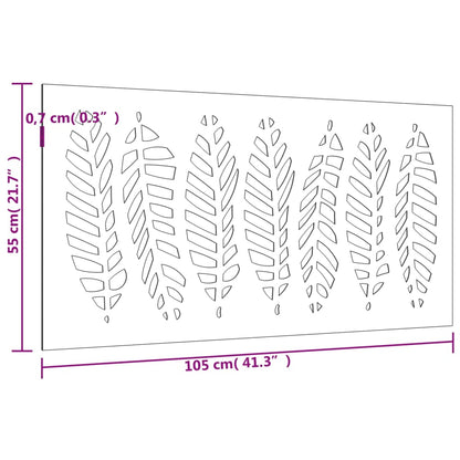 Garden Wall Decoration 105x55 cm Corten Steel Leaf Design