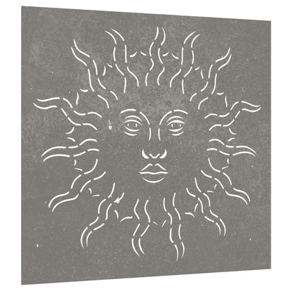 Garden Wall Decoration 55x55 cm Corten Steel Sun Design