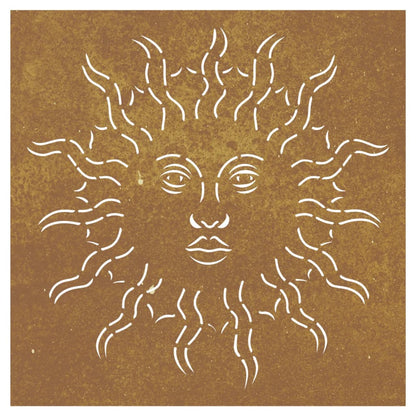 Garden Wall Decoration 55x55 cm Corten Steel Sun Design