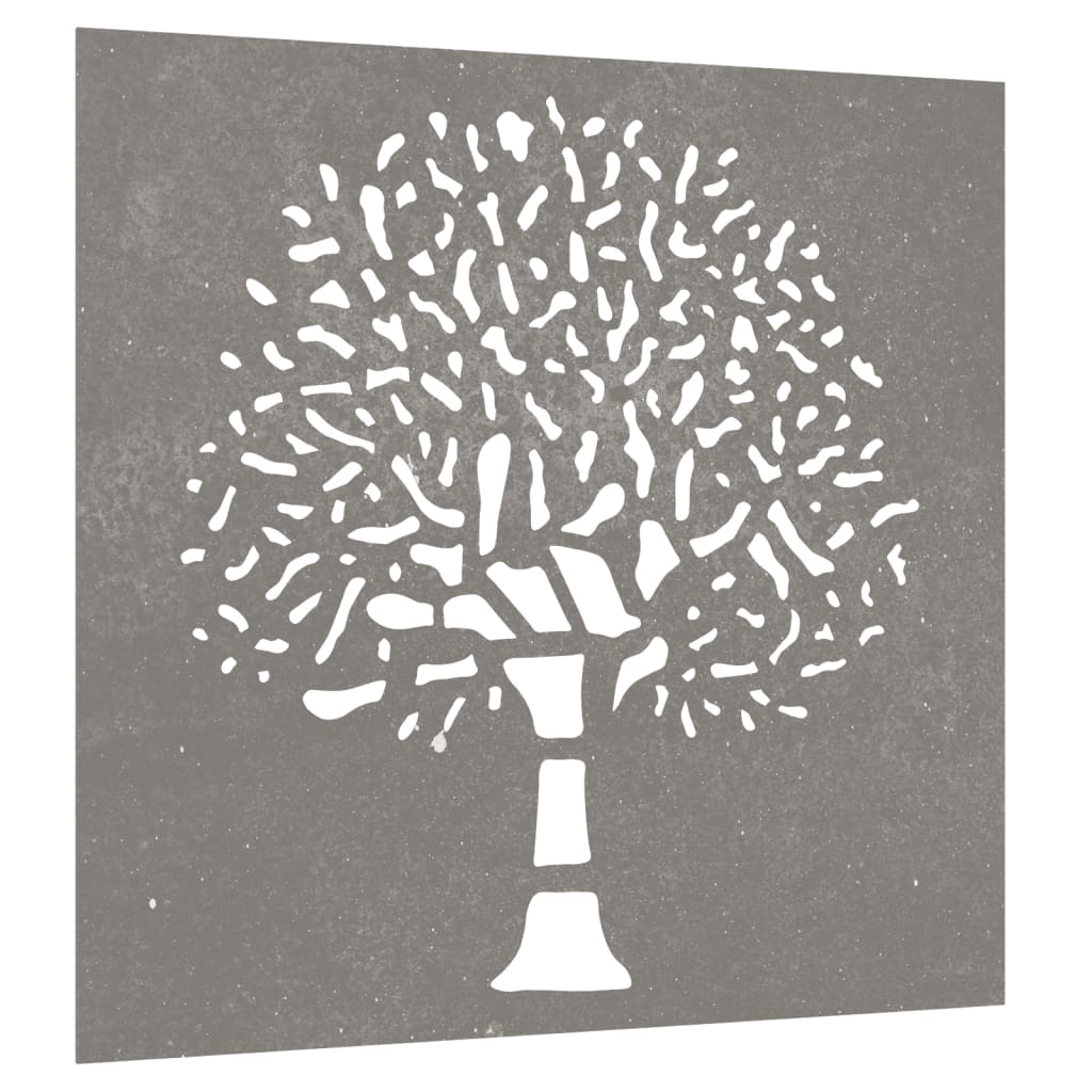 Garden Wall Decoration 55x55 cm Corten Steel Tree Design