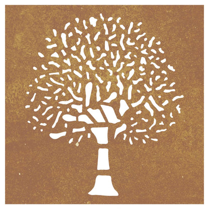 Garden Wall Decoration 55x55 cm Corten Steel Tree Design