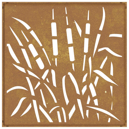 Garden Wall Decoration 55x55 cm Corten Steel Grass Design