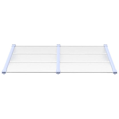 Door Canopy Grey and Transparent 152.5x90 cm Polycarbonate