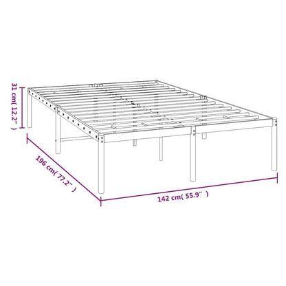 Metal Bed Frame without Mattress Black 135x190cm