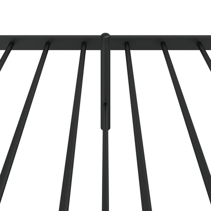 Metal Bed Frame without Mattress with Headboard Black 75x190cm