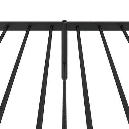 Metal Bed Frame without Mattress with Headboard Black 80x200cm