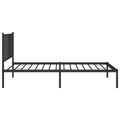 Metal Bed Frame without Mattress with Headboard Black 100x190cm