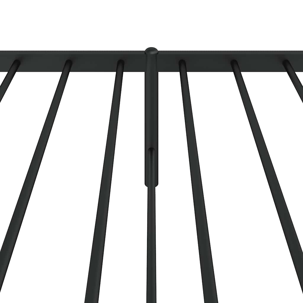 Metal Bed Frame without Mattress with Headboard Black 100x190cm