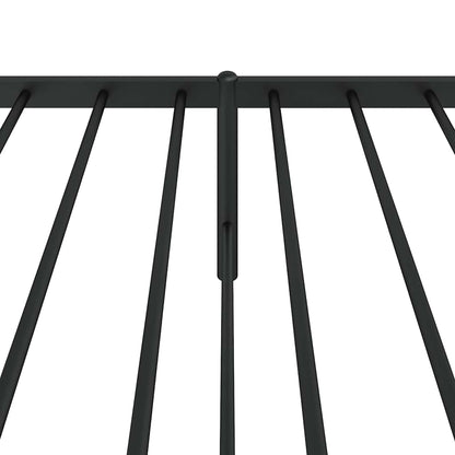 Metal Bed Frame without Mattress with Headboard Black 100x190cm