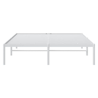 Metal Bed Frame without Mattress White 150x200cm