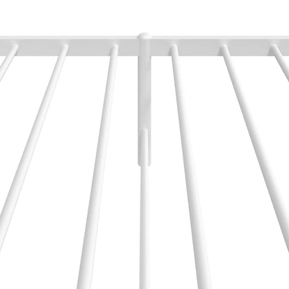 Metal Bed Frame without Mattress with Headboard White 100x190cm
