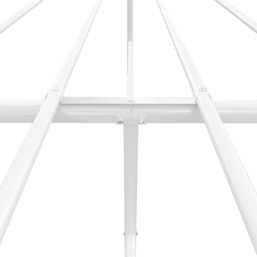 Metal Bed Frame without Mattress with Headboard White 140x190cm