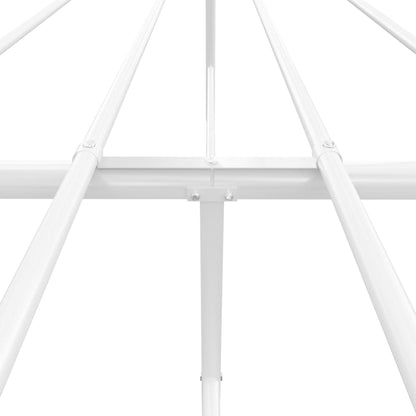 Metal Bed Frame without Mattress with Headboard White 140x190cm