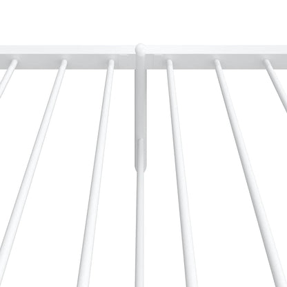 Metal Bed Frame without Mattress with Footboard White 100x200cm