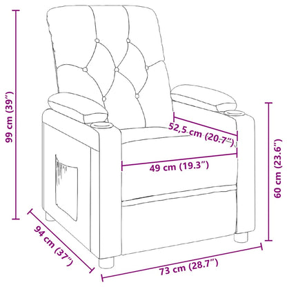 Recliner Chair Light Grey Fabric