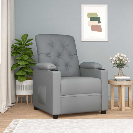 Recliner Chair Light Grey Fabric