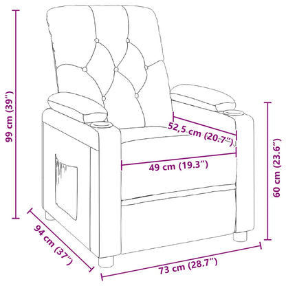Recliner Chair Dark Grey Fabric