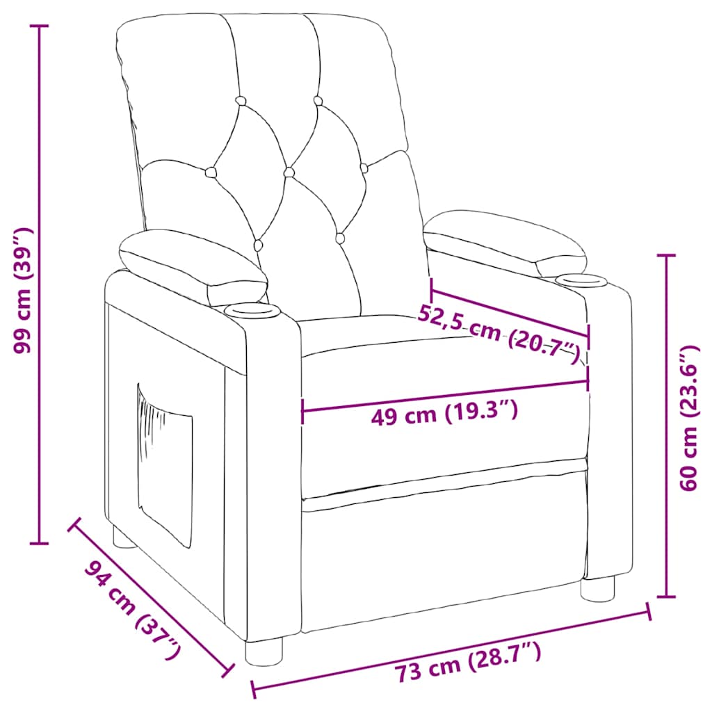 Recliner Chair Black Fabric