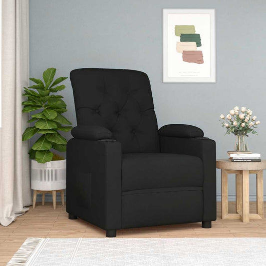 Recliner Chair Black Fabric