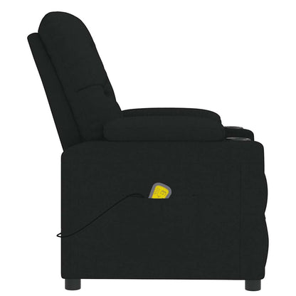 Massage Recliner Chair Black Fabric