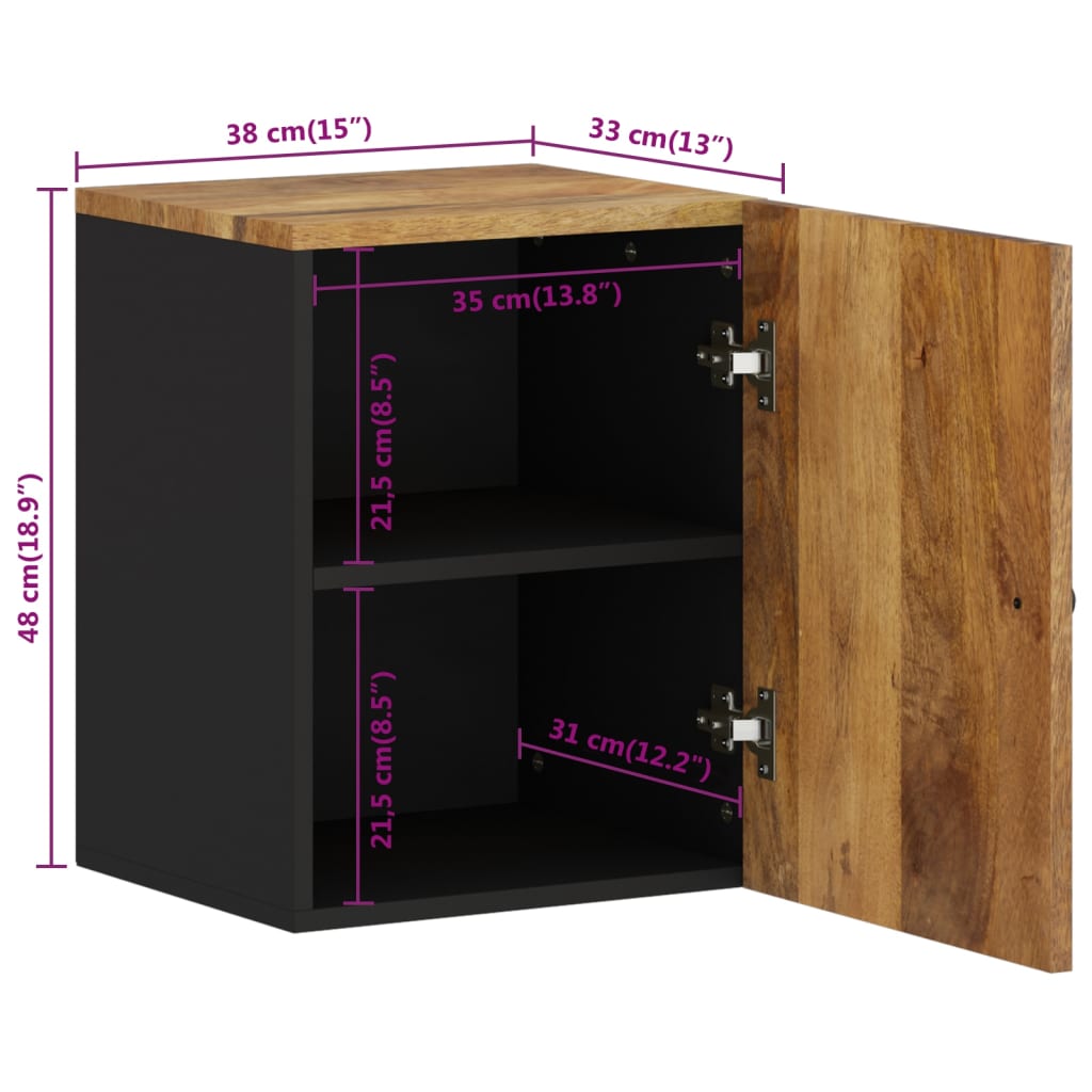 Bathroom Wall Cabinet 38x33x48 cm Solid Wood Mango