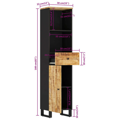 Bathroom Cabinet 38x33x160 cm Solid Wood Mango