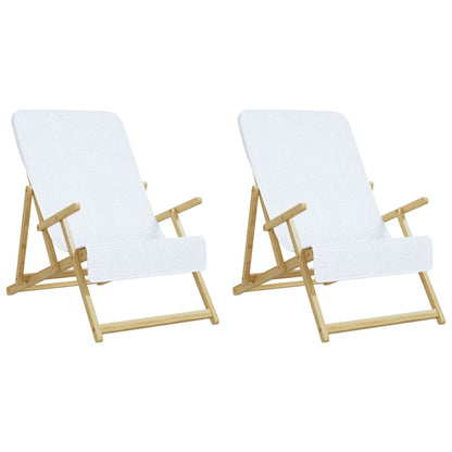 Beach Towels 2 pcs White 60x135 cm Fabric 400 GSM