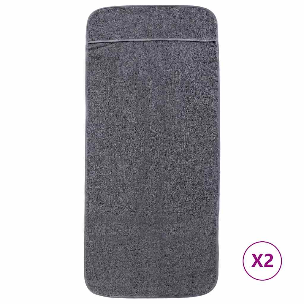 Beach Towels 2 pcs Anthracite 60x135 cm Fabric 400 GSM