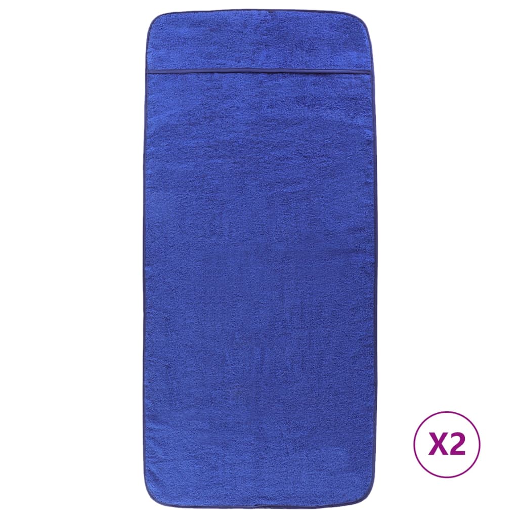 Beach Towels 2 pcs Royal Blue 60x135 cm Fabric 400 GSM