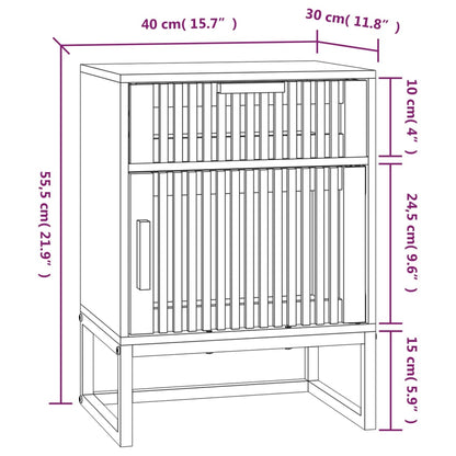 Bedside Cabinets 2 pcs Black 40x30x55.5 cm Engineered Wood&Iron