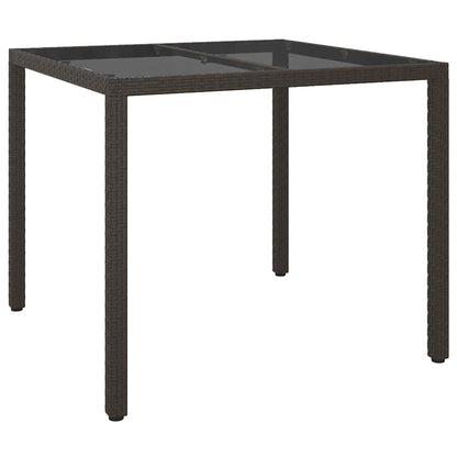 Garden Dining Table Brown 90 x 90 x 75 cm Poly rattan