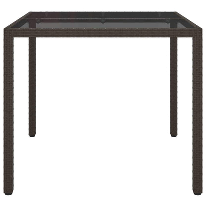 Garden Dining Table Brown 90 x 90 x 75 cm Poly rattan