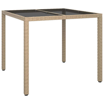 Garden Dining Table Beige 90 x 90 x 75 cm Poly rattan