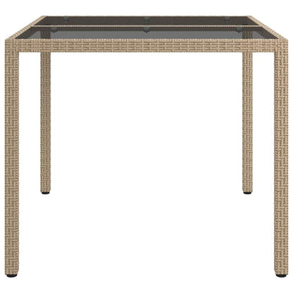 Garden Dining Table Beige 90 x 90 x 75 cm Poly rattan