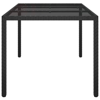 Garden Dining Table Black 150 x 90 x 75 cm Poly rattan