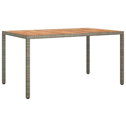 Garden Dining Table Grey 150 x 90 x 75 cm Poly rattan