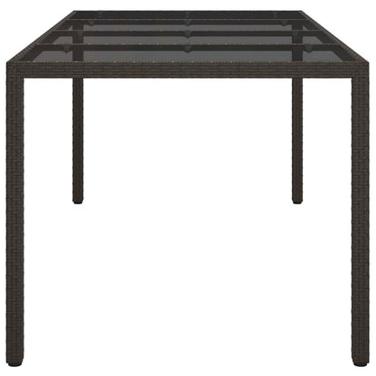 Garden Dining Table Brown 190 x 90 x 75 cm Poly rattan