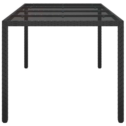 Garden Dining Table Black 190 x 90 x 75 cm Poly rattan